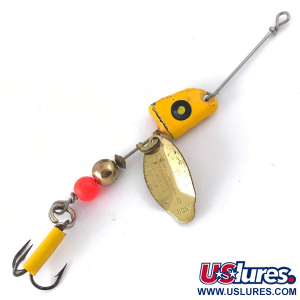 Vintage   Mepps Lusox 0, 1/4oz Gold spinning lure #4111