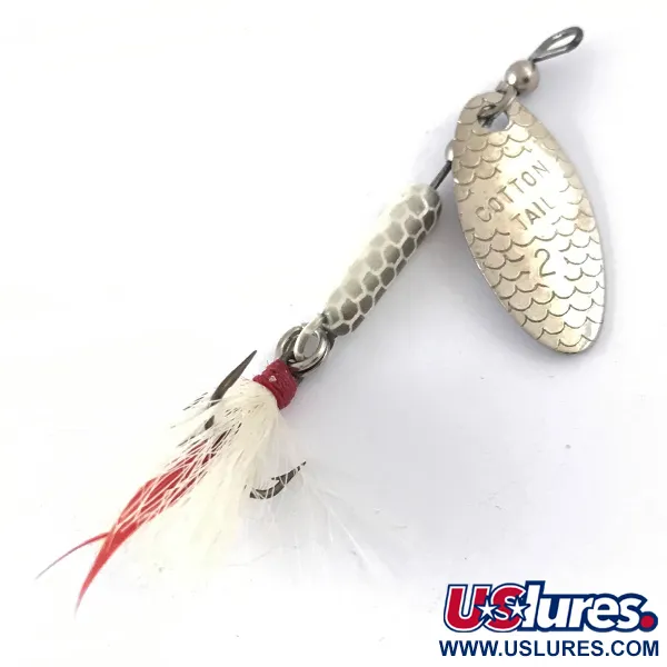 Vintage  Cotton Cordell Cotton Tail, 1/8oz Nickel / White spinning lure #4120
