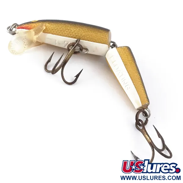 Vintage Rapala Jointed J-7, 1/8oz Gold fishing lure #4121