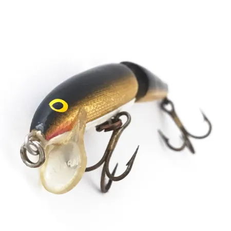 Vintage Rapala Jointed J-7, 1/8oz Gold fishing lure #4121
