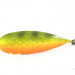 Vintage   Weedless Johnson Silver Minnow, 2/5oz Orange / Green / Nickel fishing spoon #4134