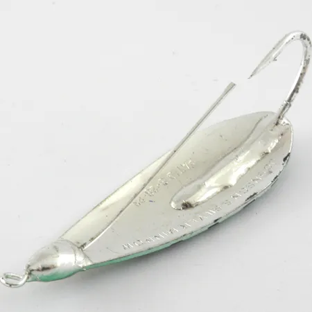 Vintage Weedless Johnson Silver Minnow, 1/3oz Perch / Silver fishing spoon #4135