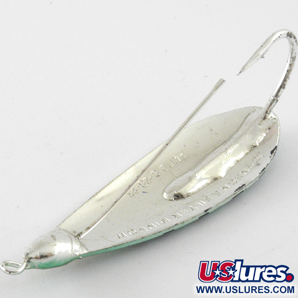 Vintage   Weedless Johnson Silver Minnow, 1/3oz Perch / Silver fishing spoon #4135