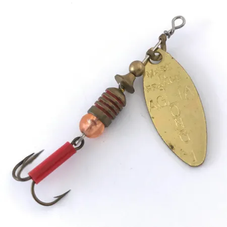 Vintage Mepps Aglia Long 1, 3/16oz Gold spinning lure #4145