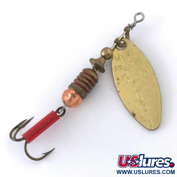 Vintage   Mepps Aglia Long 1, 3/16oz Gold spinning lure #4145