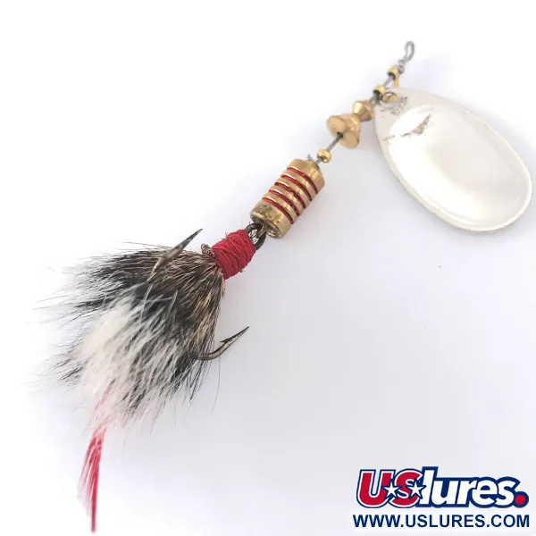 Vintage   Mepps Aglia 3 dressed (squirrel tail), 1/4oz Silver spinning lure #4146