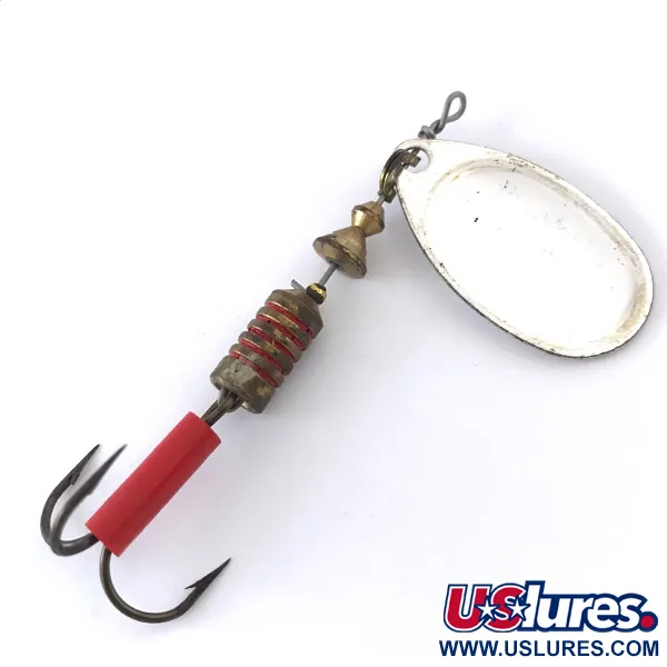 Vintage   Mepps Aglia 3 Fishing Hot Spot, 1/4oz Silver / White spinning lure #4148