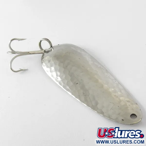 Vintage   Nebco FlashBait 166, 1/2oz Hammered Nickel fishing spoon #4156