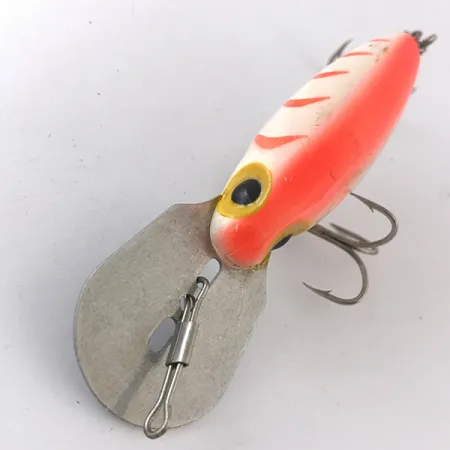 Vintage Storm Hot'N'Tot Thin Fin UV, 2/5oz White / Red UV Glow in UV light, Fluorescent fishing lure #4163