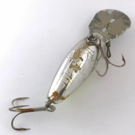 Vintage Storm Hot'N'Tot Thin Fin, 2/5oz Silver / Fluorescent Green UV Glow in UV light, Fluorescent fishing lure #4164