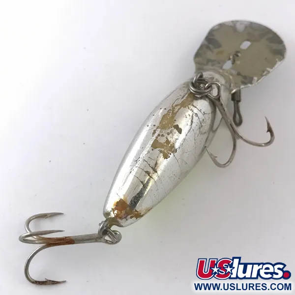 Vintage Storm Hot'N'Tot Thin Fin, 2/5oz Silver / Fluorescent Green UV Glow in UV light, Fluorescent fishing lure #4164