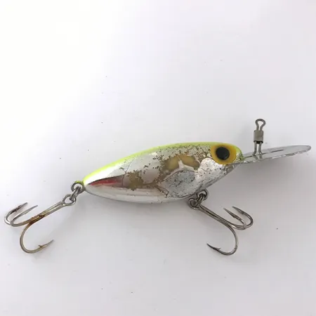 Vintage Storm Hot'N'Tot Thin Fin, 2/5oz Silver / Fluorescent Green UV Glow in UV light, Fluorescent fishing lure #4164