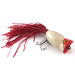 Vintage   Fred Arbogast Hula Popper, 1/4oz Red / White fishing lure #4166