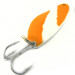 Vintage  Seneca Little Cleo UV, 1/4oz Fluorescent Orange UV Glow in UV light, Fluorescent fishing spoon #4171