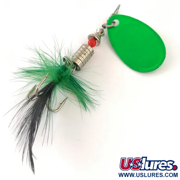 Vintage   South Bend 3 UV, 1/4oz Green UV Glow in UV light, Fluorescent spinning lure #4186