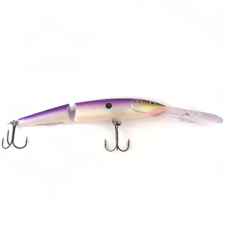 Vintage Rapala Jointed Deep Husky Jerk 12, 1/2oz Purple fishing lure #4189