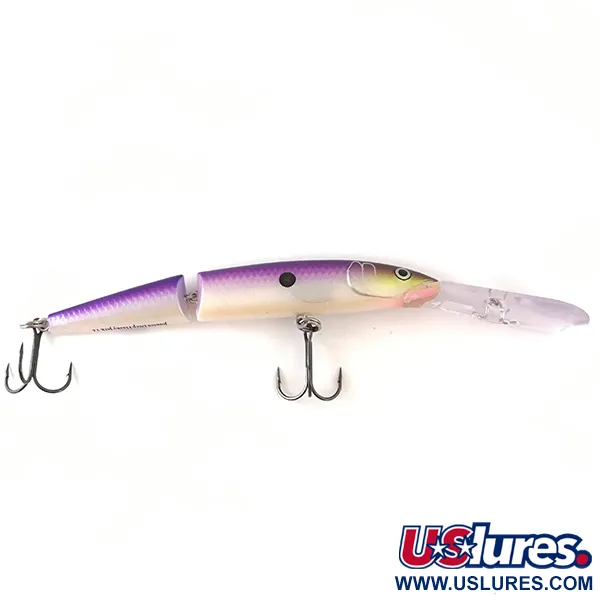 Vintage Rapala Jointed Deep Husky Jerk 12, 1/2oz Purple fishing lure #4189