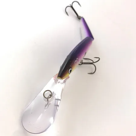Vintage Rapala Jointed Deep Husky Jerk 12, 1/2oz Purple fishing lure #4189