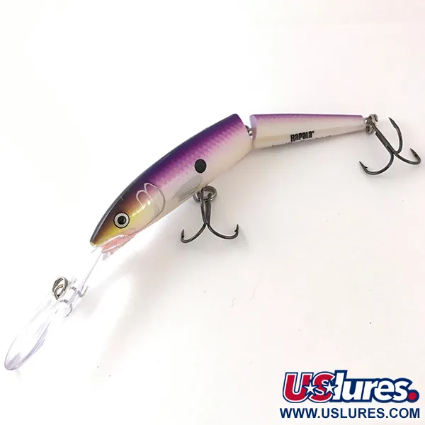 Vintage Rapala Jointed Deep Husky Jerk 12, 1/2oz Purple fishing lure #4189