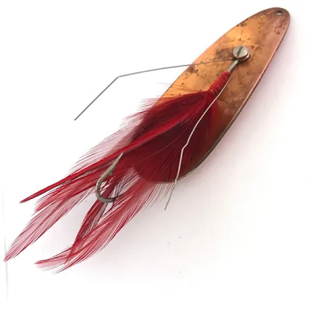 Vintage Eppinger Weedless Dardevle, 1oz Red / White / Copper fishing spoon #4192