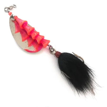 Vintage Luhr Jensen Tee Spoon, 3/5oz Gold / Nickel / Pink spinning lure #4198