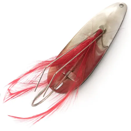 Vintage Eppinger  Weedless Dardevle, 1oz Black / White / Nickel fishing spoon #4205