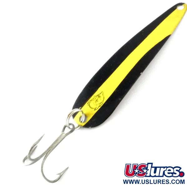 Vintage  Eppinger Dardevle JR Flutter Devle 3100, 3/16oz Yellow / Black / Nickel fishing spoon #4212