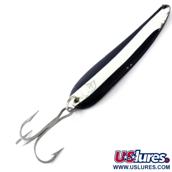 Vintage  Eppinger Dardevle Seadevlet, 1 1/3oz Black / White / Brass fishing spoon #4214