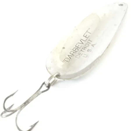 Vintage Eppinger Dardevle Dardevlet , 3/4oz Rainbow Pearl / Nickel fishing spoon #4215