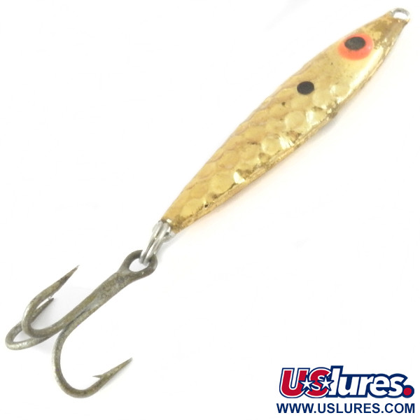 Vintage  Mann's Bait  Mann's Mann-O-Lure Hammered, 3/5oz Hammered Gold fishing spoon #4221