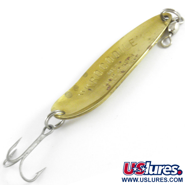 Vintage  Luhr Jensen Krocodile Die #4, 1/2oz Gold fishing spoon #4228
