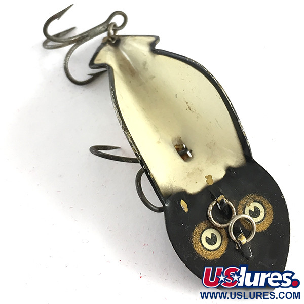 Vintage   Buck Perry Spoonplug, 1/3oz Black / White fishing spoon #4235