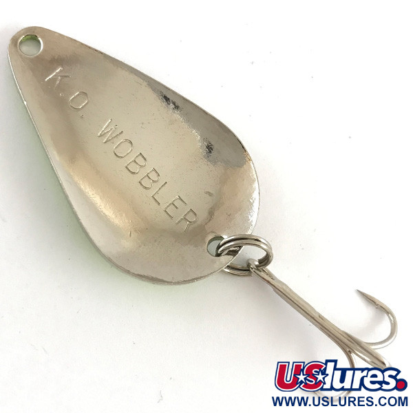 Vintage  Acme K.O. Wobbler, 1/2oz Green / Nickel fishing spoon #4252