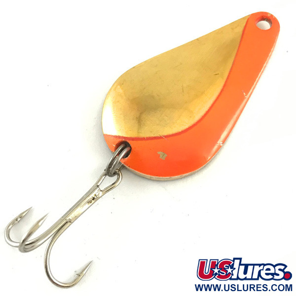 Vintage  Acme K.O. Wobbler, 1/2oz Gold / Orange fishing spoon #4268