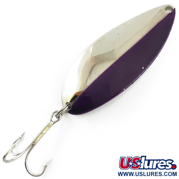 Vintage  Seneca Little Cleo (Hula Girl), 3/4oz Nickel / purple fishing spoon #4274