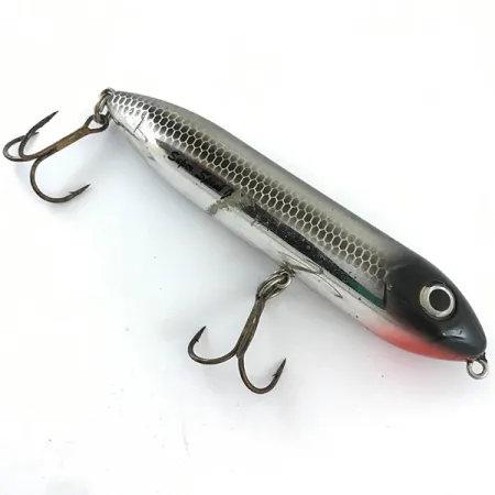 Vintage Heddon Zara Spook, 2/5oz Black / Silver / Red fishing lure #4277
