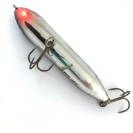 Vintage Heddon Zara Spook, 2/5oz Black / Silver / Red fishing lure #4277