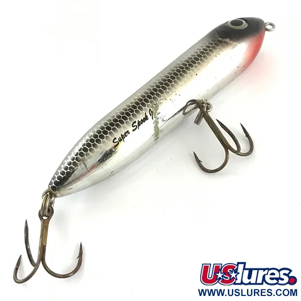 Vintage   Heddon Zara Spook, 2/5oz Black / Silver / Red fishing lure #4277