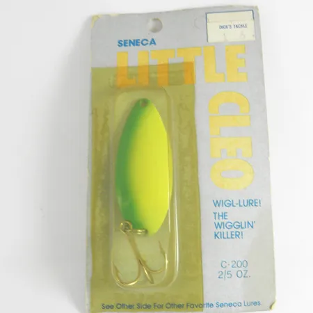 Seneca Little Cleo (Hula Girl), 1/2oz Yellow / Green / Nickel fishing spoon #4286