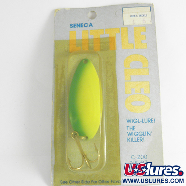  Seneca Little Cleo (Hula Girl), 1/2oz Yellow / Green / Nickel fishing spoon #4286