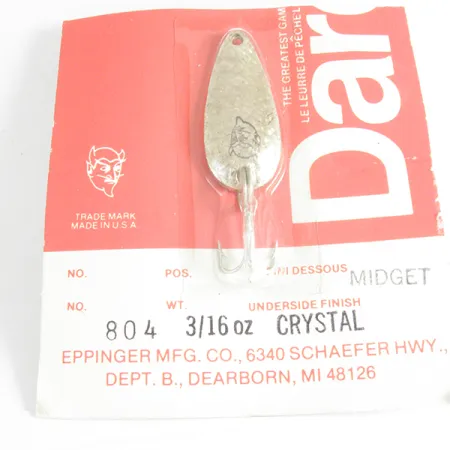 Eppinger Dardevle Midget Crystal, 3/16oz Crystal, discontinued in 1980s fishing spoon #4288
