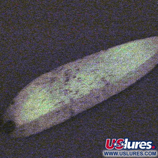 Vintage  Luhr Jensen Krocodile Die #5 Glow, 3/4oz White / Nickel Glow in Dark fishing spoon #4312