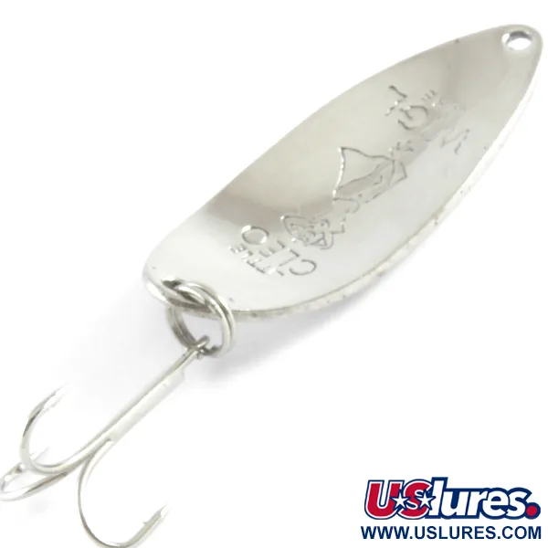 Vintage Seneca Little Cleo (Hula Girl), 1/2oz Nickel / Blue fishing spoon #4315