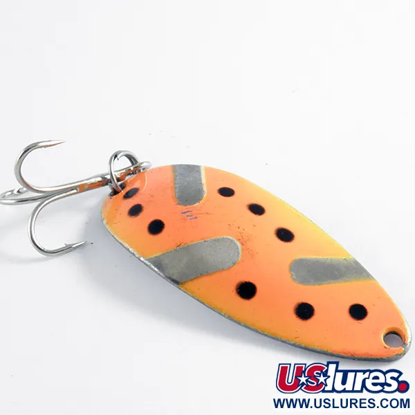 Vintage Seneca Little Cleo (Hula Girl), 1/2oz Orange / Nickel fishing spoon #4316