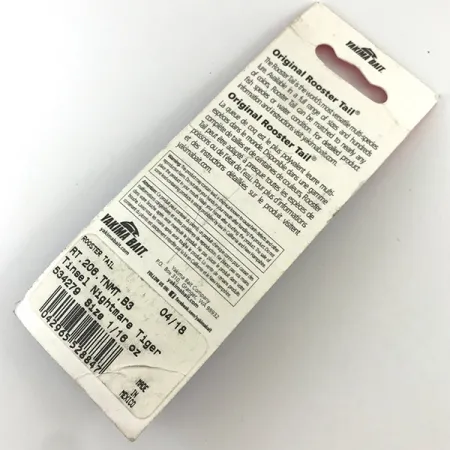 Yakima Bait Worden’s Original Rooster Tail, 1/16oz Fire Tiger spinning lure #4321