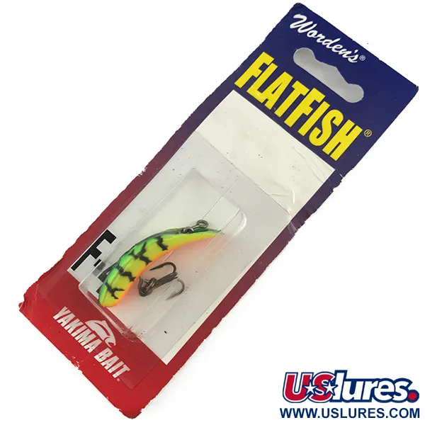  Yakima Bait FlatFish , 1/8oz Fire Tiger fishing lure #4323