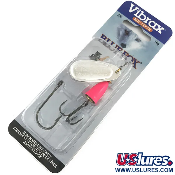 Blue Fox Super Vibrax 4 UV, 1/3oz Silver, Fluorescent spinning lure #4402
