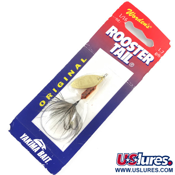  Yakima Bait Worden’s Original Rooster Tail, 1/16oz Gold spinning lure #5806
