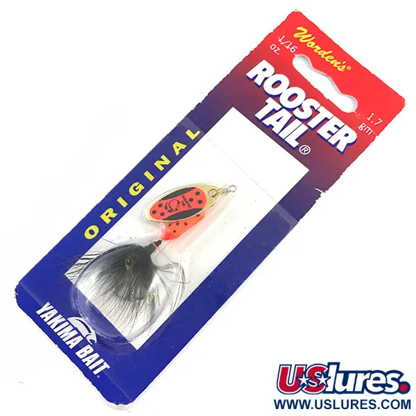  Yakima Bait Worden’s Original Rooster Tail, 1/16oz Fluorescent Orange spinning lure #4334
