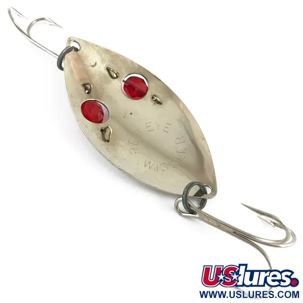 Vintage Hofschneider Red Eye Wiggler, 1oz Nickel / Red fishing spoon #4338